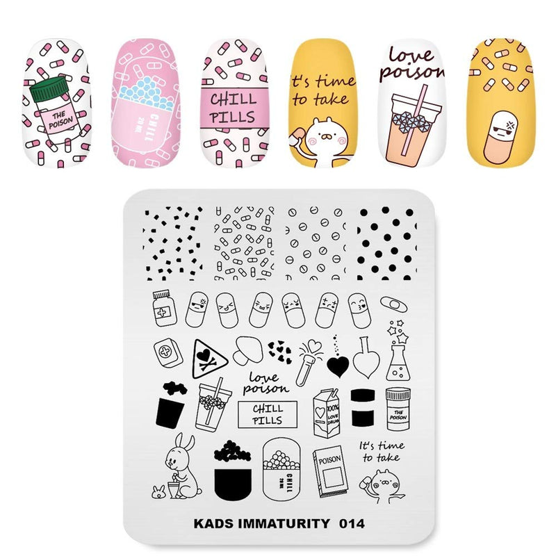 KADS Stamping Plates Manicure Template Nail Art Image Stamp Cute Rabbit Nail Design Tools (IM014) IM014 - BeesActive Australia