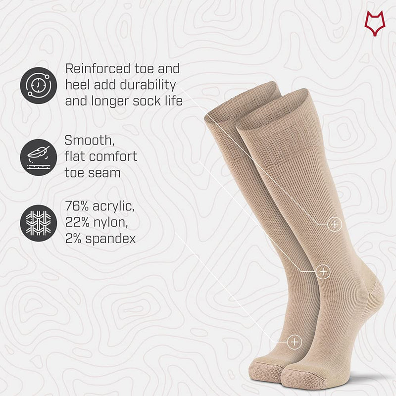 Fox River Steel-Toe Mid-Calf Boot Work Socks, 2 Pack White Large - BeesActive Australia