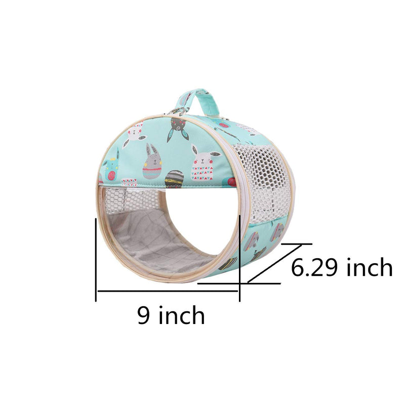 Wontee Small Pets Carrier Bag Portable Outdoor Travel Handbag for Hamster Rat Mice Baby Guinea Pig Chinchilla Hedgehog Squirrel Sugar Glider Small Parrots Medium Green - BeesActive Australia