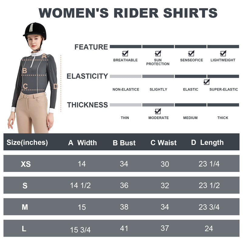 HR Farm Women's Ice Feel Quick Dry Performance Rider Longsleeve Shirt Dark Gray Large - BeesActive Australia