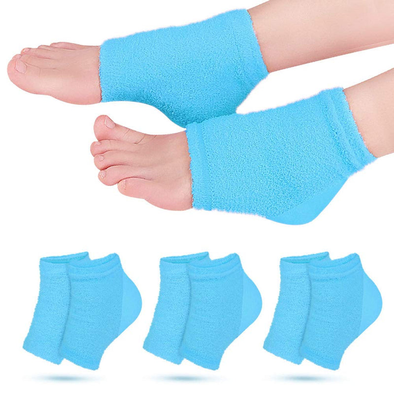 ZEPOHCK Moisturizing Heel Socks, Open Toe Socks, Cracked Gel Heel Socks, Foot Toeless Heel Repair Socks for Women Dry Hard Cracked Feet Heel (Blue) Blue - BeesActive Australia