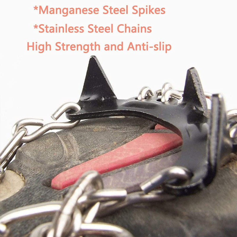 LINXGR 11-Spikes Kids Crampons Ice Cleats for Hiking Boots 11 Teeth Anti Slip Microspikes Kids Crampons Small for Hiking Climbing Walking Shoes Unisex, Toddler-Preschool-Gradeschooler-Teens Red Small for Toddlers/Little Kids - BeesActive Australia