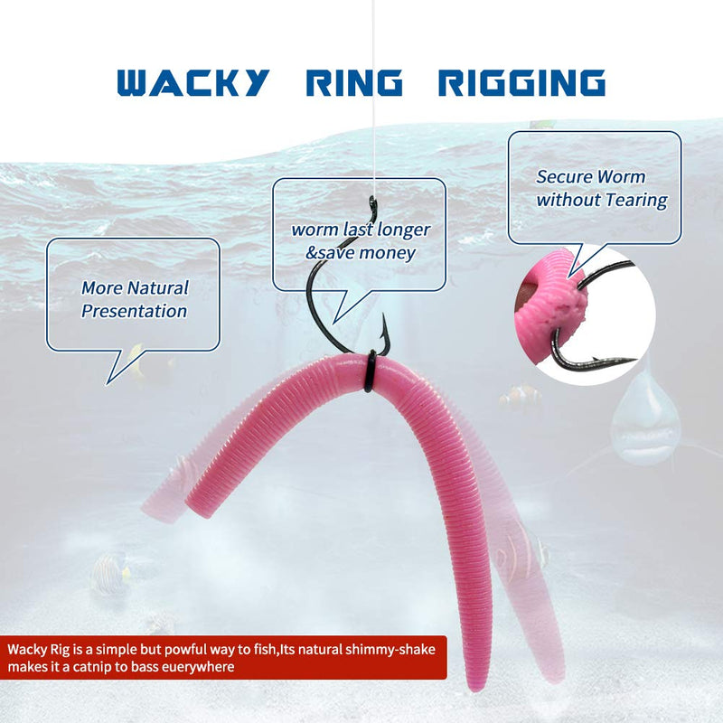 [AUSTRALIA] - nawaish Wacky Rig Tool and 300 PCS Worm O-Rings,Wacky Ring Tool, Wacky Worm Kit for Senko Stick Soft Baits Blue Tool + 300 Black O-rings 