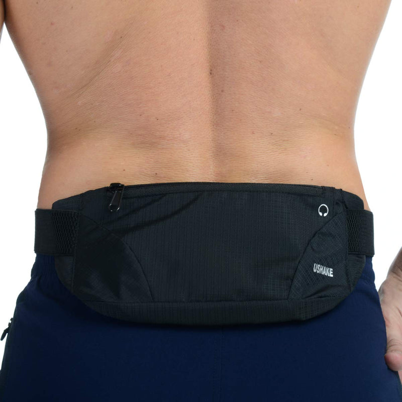 USHAKE Running Belt,Men or Women Ultra Light Bounce Free Waist Pouch Bag Fitness Workout Belt Sport Waist Pack Exercise Waist Bag for iPhone Samsung LG in Running Gym Marathon (BLACK) BLACK - BeesActive Australia