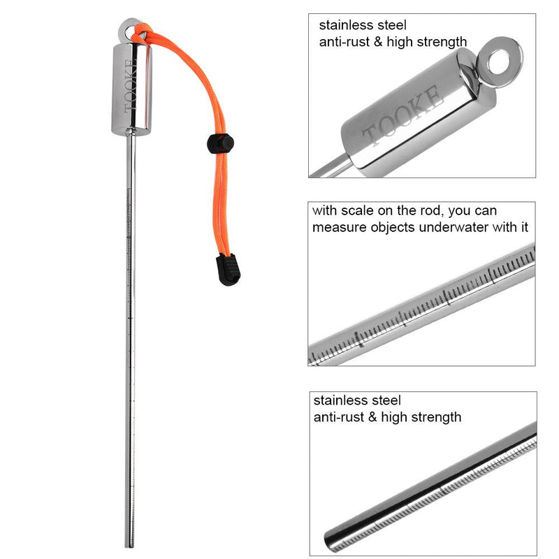 Diving Pointer, Stainless Steel Lobster Tickle Pointer Underwater Shaker Noise Maker Diving Diving Stick Rod with Lanyard (Orange) - BeesActive Australia