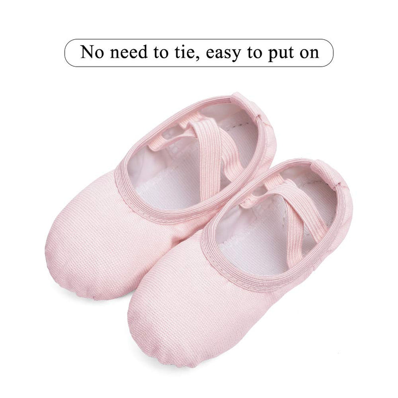 [AUSTRALIA] - STELLE Girls Canvas Ballet Slippers Flats, No Drawstring Dance Shoes for Toddler/Kid 3 Big Kid Light Ballet Pink 