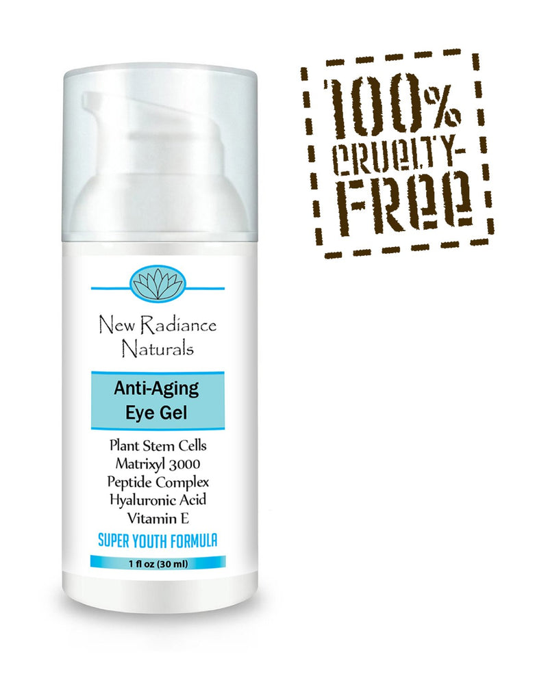 New Radiance Naturals - Eye Gel Cream With Plant Stem Cells + Matrixyl 3000 + Hyaluronic Acid + Cucumber + Organic Jojoba Oil & Aloe+ Vitamin E & MSM For Anti-Aging, 1 Ounce - BeesActive Australia