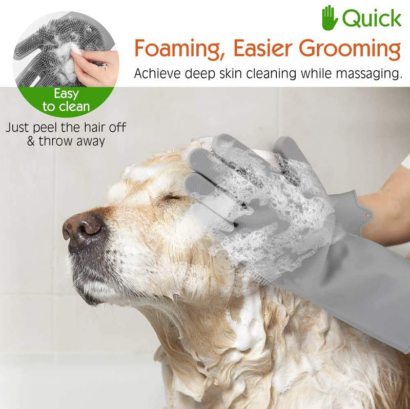 Sene Pet Grooming Gloves, Silicone Gloves Washing Dog Hair Removal Gloves, High Density Teeth Bathing Shampoo Shedding Cleaning Gloves Pet Washing and Grooming Gloves - BeesActive Australia