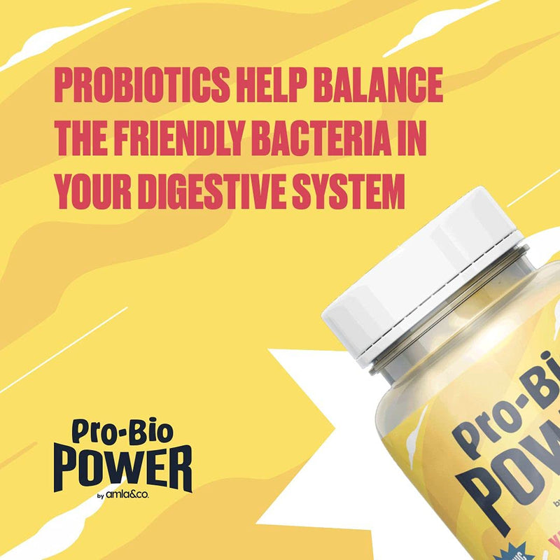Pro-Bio Power Daily Chewable Probiotic for Kids | Gummy Strawberry Probiotic for Children | 60-Count Digestive Health Supplement | Organic, Vegan, Gluten-Free, and Big 8 Allergen Free | by Amla & Co Pro-Bio Power Probiotic - BeesActive Australia
