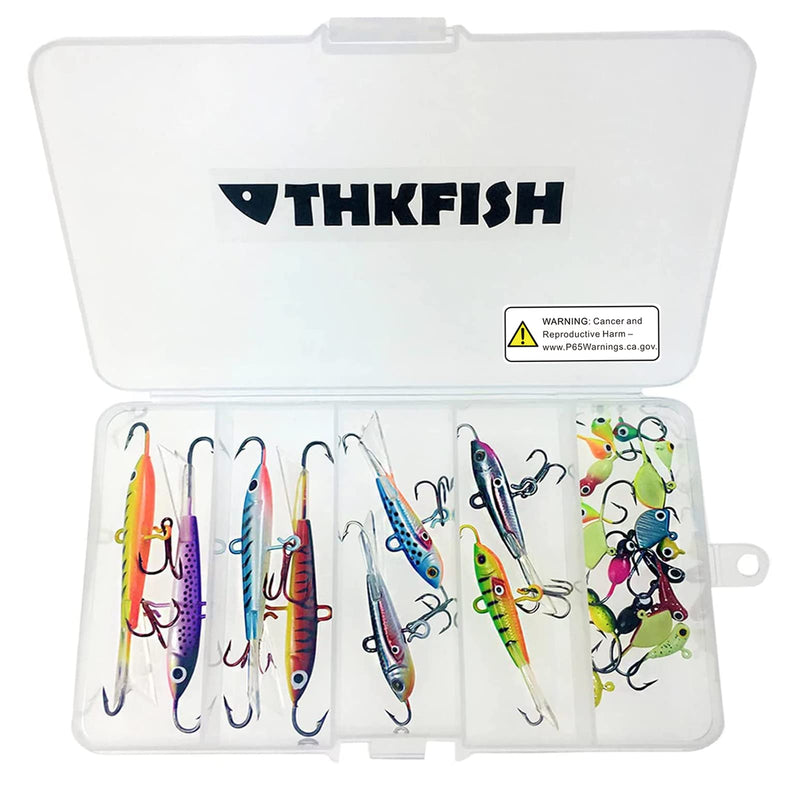 THKFISH Ice Fishing Lures Ice Fishing Jigs Ice Fishing Gear Hard Fishing Lures Ice Fishing Kit Crappie Panfish Jigs 26PCS, 8PCS, 9PCS, 40PCS A-26PCS - BeesActive Australia