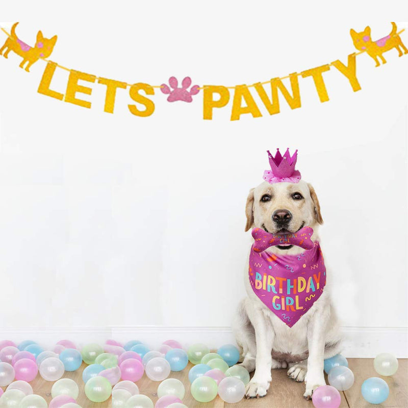 IDOLPET Dog Birthday Bandana Hat Happy Birthday Dog Toy Dog Party Set Pet Party Suppliers Dog Birthday Banner Scarf Birthday Accessories and Pet Decorations… Pink - BeesActive Australia