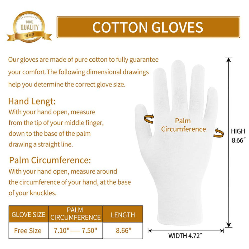 21 Pairs Medium White Cotton Gloves for Cosmetic Moisturizing and Coin Inspection - BeesActive Australia