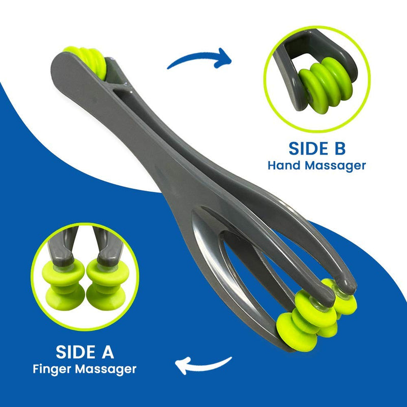 ResultSport 2-in-1 Finger & Hand Massager Roller � Non-Slip Grip Trigger Point Tool with 2 Massage Options for Blood Circulation, Stress Relief, Stiffness, Tingling, Arthritis/Carpal Tunnel Pain - BeesActive Australia
