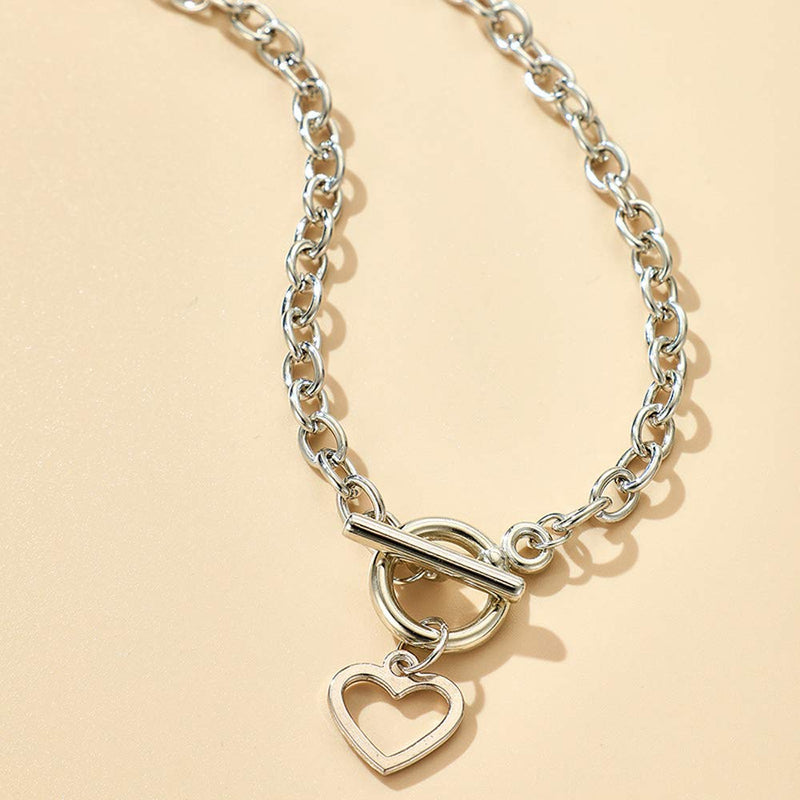 Missgrace Dainty Love Layered Choker Necklaces Handmade Love Pendant Multilayer Adjustable Layering Chain Silver Necklaces Set for Women Girls - BeesActive Australia
