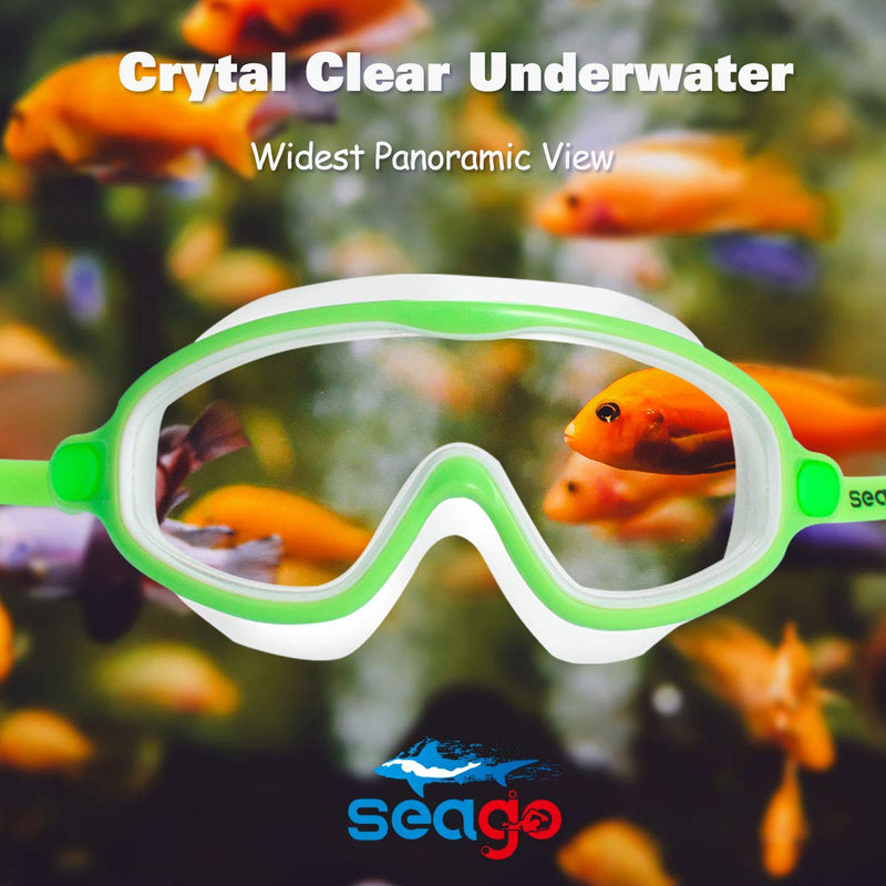 Swim Goggles 2 Pack Anti-Fog Anti-UV Wide View Swimming Goggles for Kids 3-15 Blue & Green - BeesActive Australia