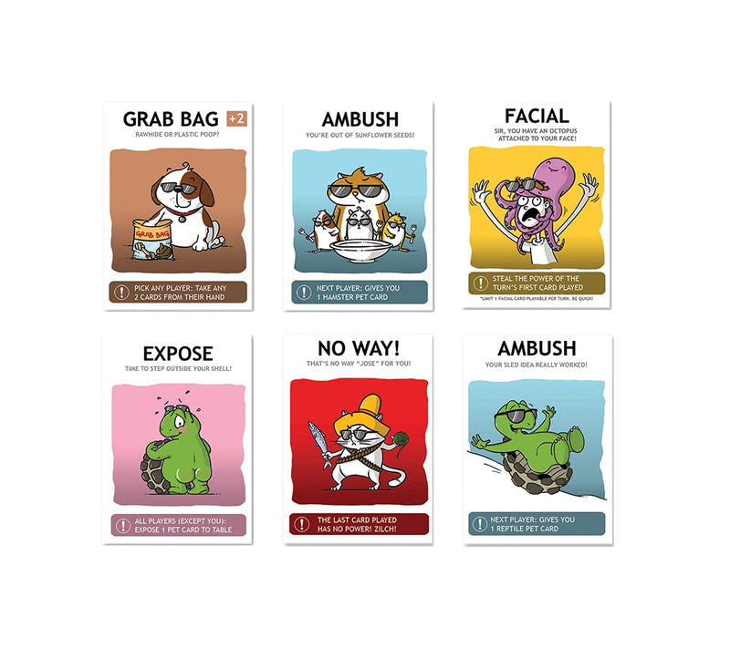 Shady Pets Card Game - Family-Friendly Party Games - Card Games for Adults, Teens & Kids *Shady Pets Game with Baby Throw Octopus - BeesActive Australia