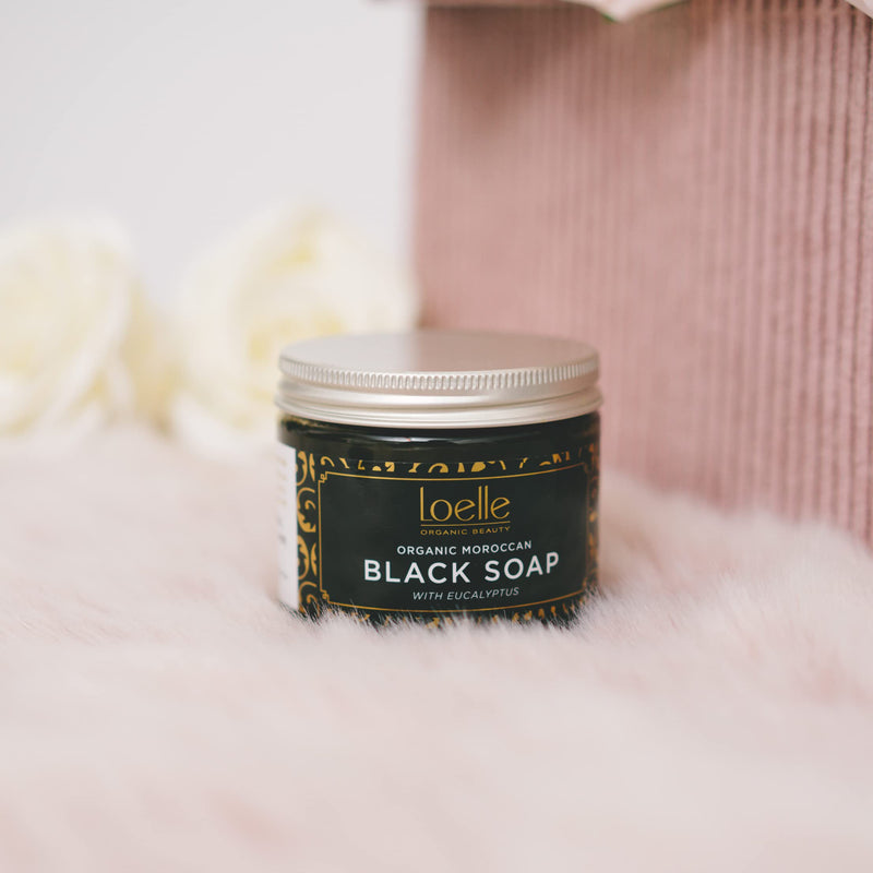 Loelle - 100% Organic Moroccan Black Soap - Made with Natural Ingredients - Black Hammam Exfoliating Body Scrub - Exfoliating Shower Gel (200g) - BeesActive Australia