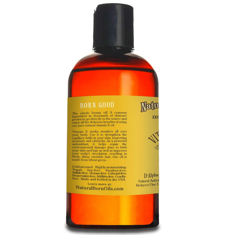 8oz Vitamin E Oil, 100% Pure and Natural, D-Alpha Tocopherol, 75,000 I.U, Organic Antioxidant for Skin and Hair - Includes Pump & Flip Cap - BeesActive Australia