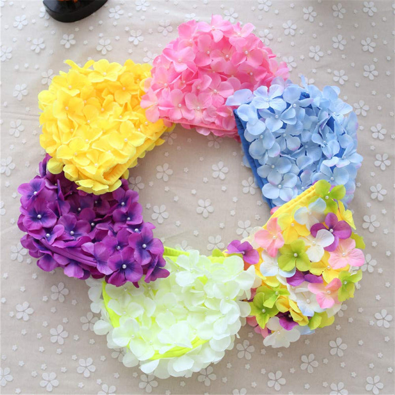 QTMY Flower Pearl Swimming Caps for Women Adult,hot Spring Bath Cap Swim Hats (Colorful) - BeesActive Australia