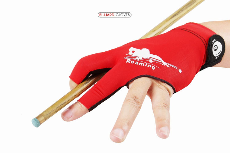 [AUSTRALIA] - Men Women Quick-Dry Pool Glove for Billiard Snooker Cue Shooters Carom Sports fits on Left Hand Red Large-X-Large 