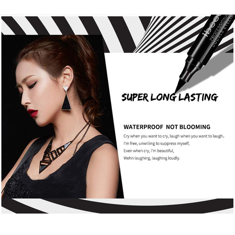 Ibcccndc Winged Eyeliner Stamp 2PCS Waterproof,Easy To Use,Long Lasting,Smudge-proof Winged Long Lasting Liquid Eye Liner Pen (004) 004 - BeesActive Australia