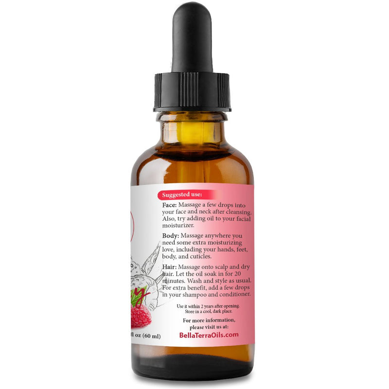 NEW Red Raspberry Seed Carrier Oil. 2oz. Cold-pressed. Unrefined. Organic. 100% Pure. Non-comedogenic. Hexane-free. Repairs Damaged Dry Skin. Natural Moisturizer. For Sensitive Skin, Hair, Nails. - BeesActive Australia