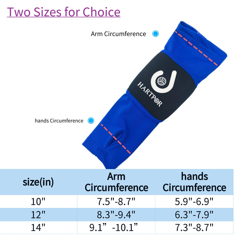 Volleyball Arm Sleeves Passing Forearm Sleeves with Protection Pad and Thumbhole for Youth Protect Arms from Sting 1 Pair Blue 12” - BeesActive Australia