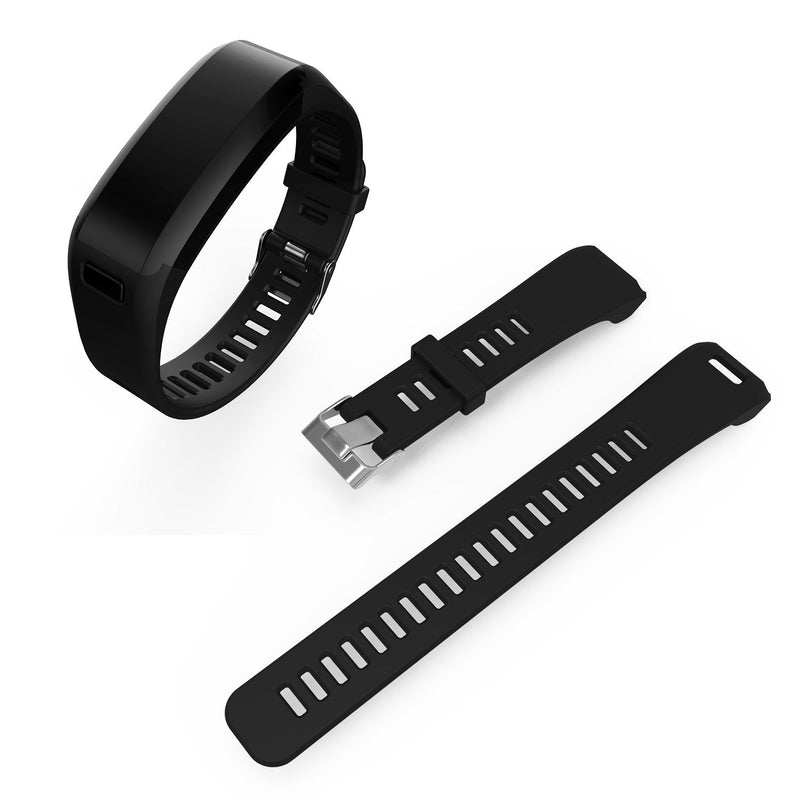 Band for Garmin vivosmart HR, Silicone Strap Replacement Wristband for Garmin vivosmart HR(No Tracker) Style A: Black 5.5"-8.7" wrist - BeesActive Australia