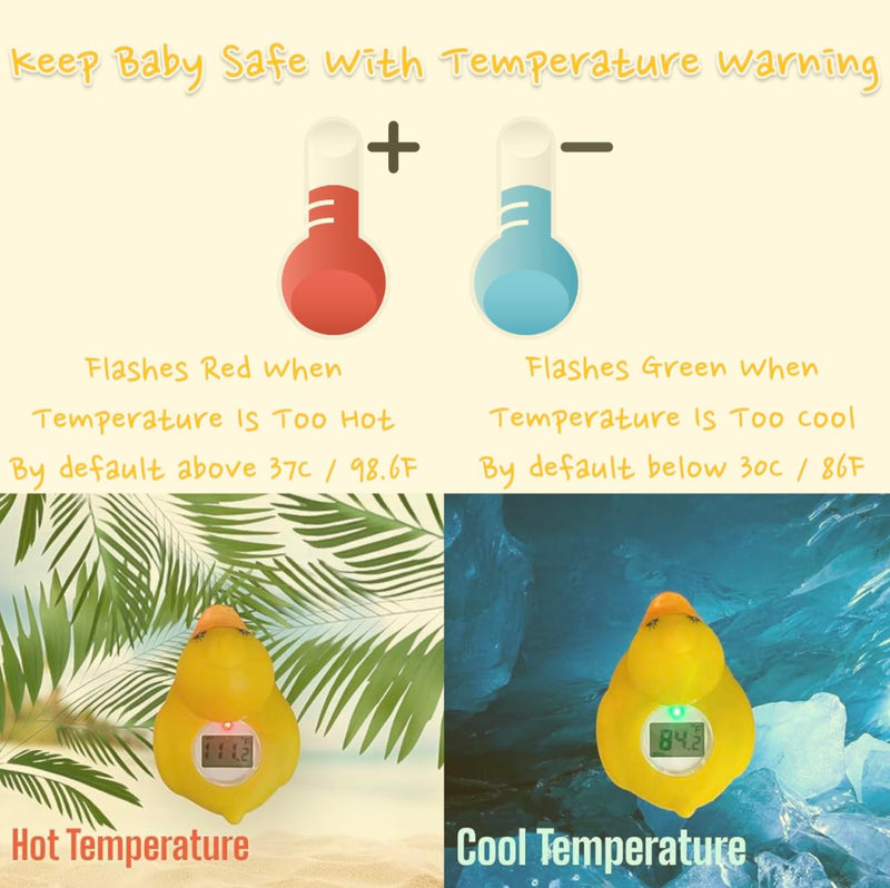 ZSquared Accessories Baby/Infant Bath Floating Toy Water Duck Safety Thermometer with Temperature Warning (Lady Duck) - BeesActive Australia