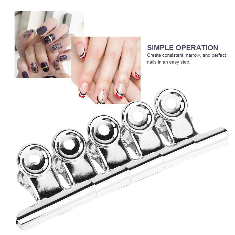 HURRISE 5pcs Stainless Curve C Nail Extension Clips,Multi-Functional Nail Art Accessories,Paper Clip Clamp/Money File Binder Clips for Pictures, Home Kitchen Office School - BeesActive Australia