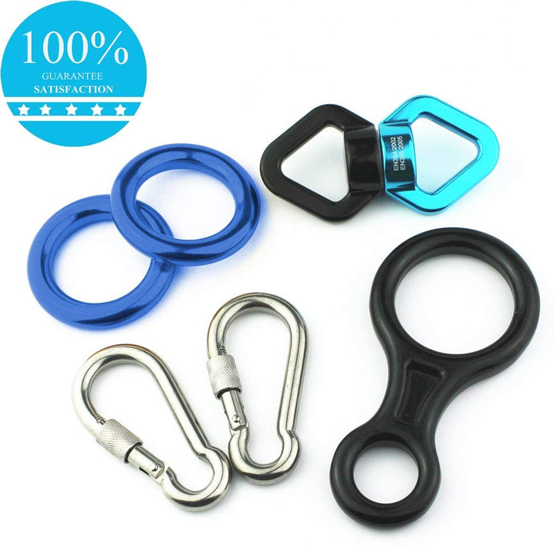 PROND Aluminum Rappel Ring, Climb Perfect Tension Aluminum Alloy O-Ring, 23KN Rappel Rings for Rock Climbing Arborist and Hammock Blue - 1 Pcs/Pack - BeesActive Australia