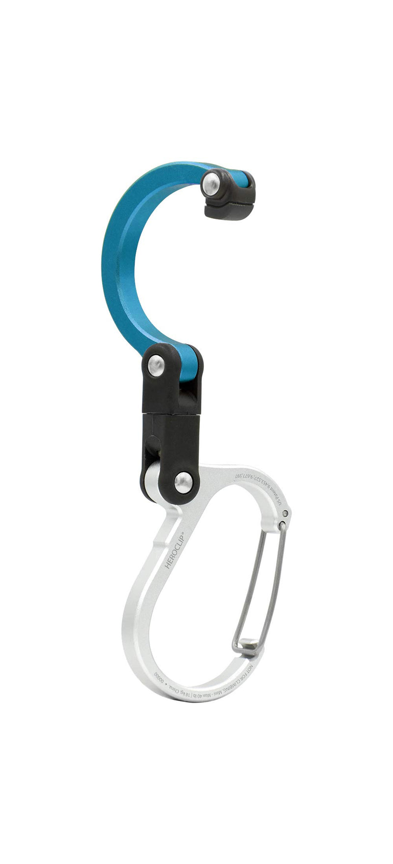 HEROCLIP Carabiner Clip and Hook (Mini) | for Travel, Luggage, and Small Bags Blue Steel - BeesActive Australia