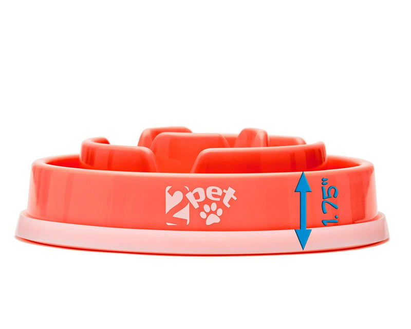 Slow Feed Dog Bowl Slowly Bowly by 2PET. Fun Interactive Dog Dish for Fast Eaters. Prevent Bloating. Fun to Use Dog Bowl. Cat Feeder Friendly. [Skid Protection Upgraded] Medium Coral shellfish - BeesActive Australia