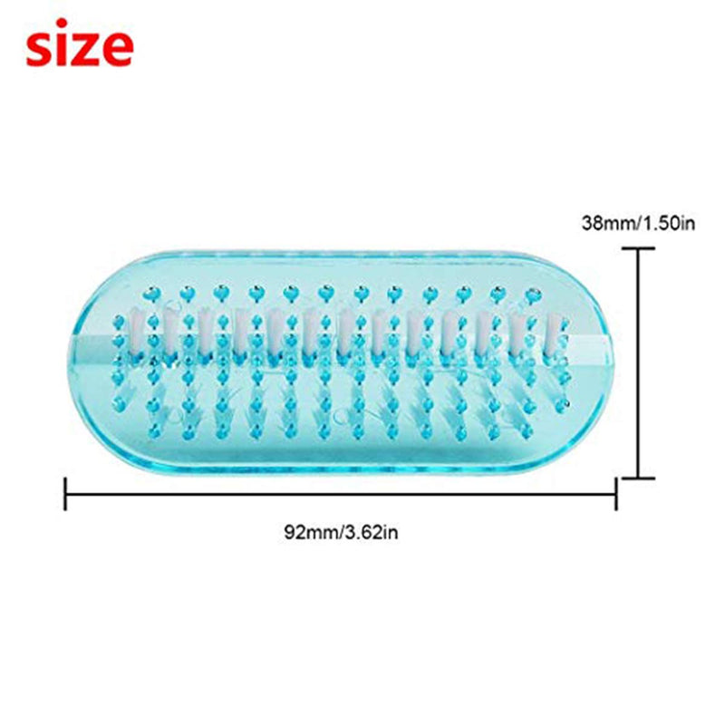 Handle Nail Brush, Double-Sided Scrubber Scrub Hand Finger Purifying Manicure Toe for Toes and Nails Cleaner (Blue) Blue - BeesActive Australia