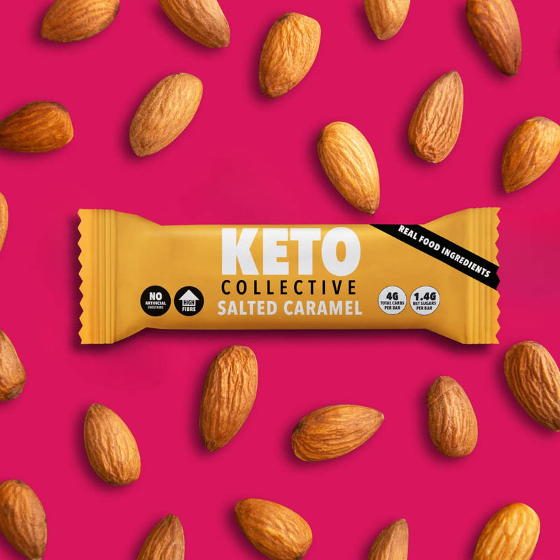 Keto Collective Keto Bars - NEW RECIPE - 15x40g I 3g Net Carbs I Low Carb Snacks I High Fibre I Natural Ingredients I Source of Protein I Keto Snacks I Gluten Free I Vegan (Salted Caramel) Salted Caramel 1 count (Pack of 15) - BeesActive Australia