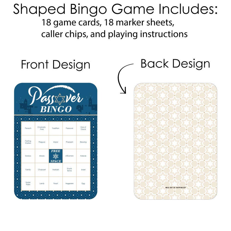 Big Dot of Happiness Happy Passover - Bingo Cards and Markers - Pesach Jewish Holiday Party Bingo Game - Set of 18 - BeesActive Australia