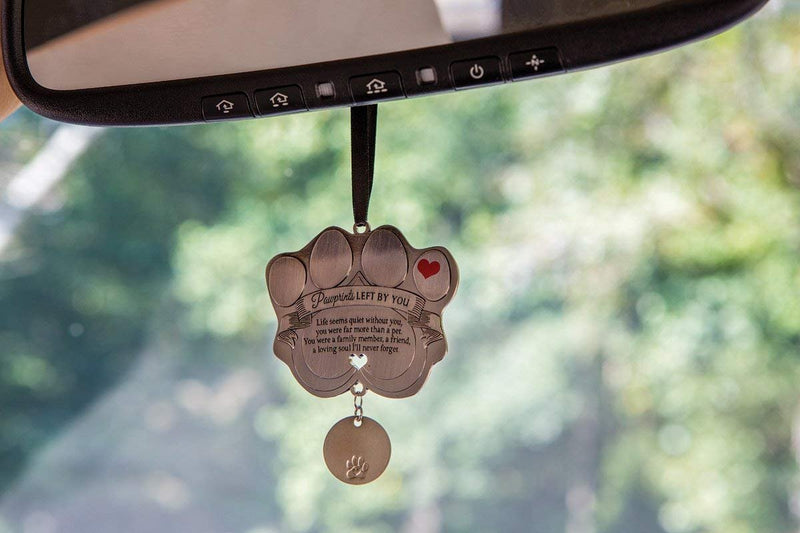 Pet Memorial Ornament - 3" Metal Casted Paw Print Design Ornament - Beautiful Remembrance Gift for a Grieving Pet Owner - Includes Pawprints Left by You Poem Card Drop Pendant - BeesActive Australia