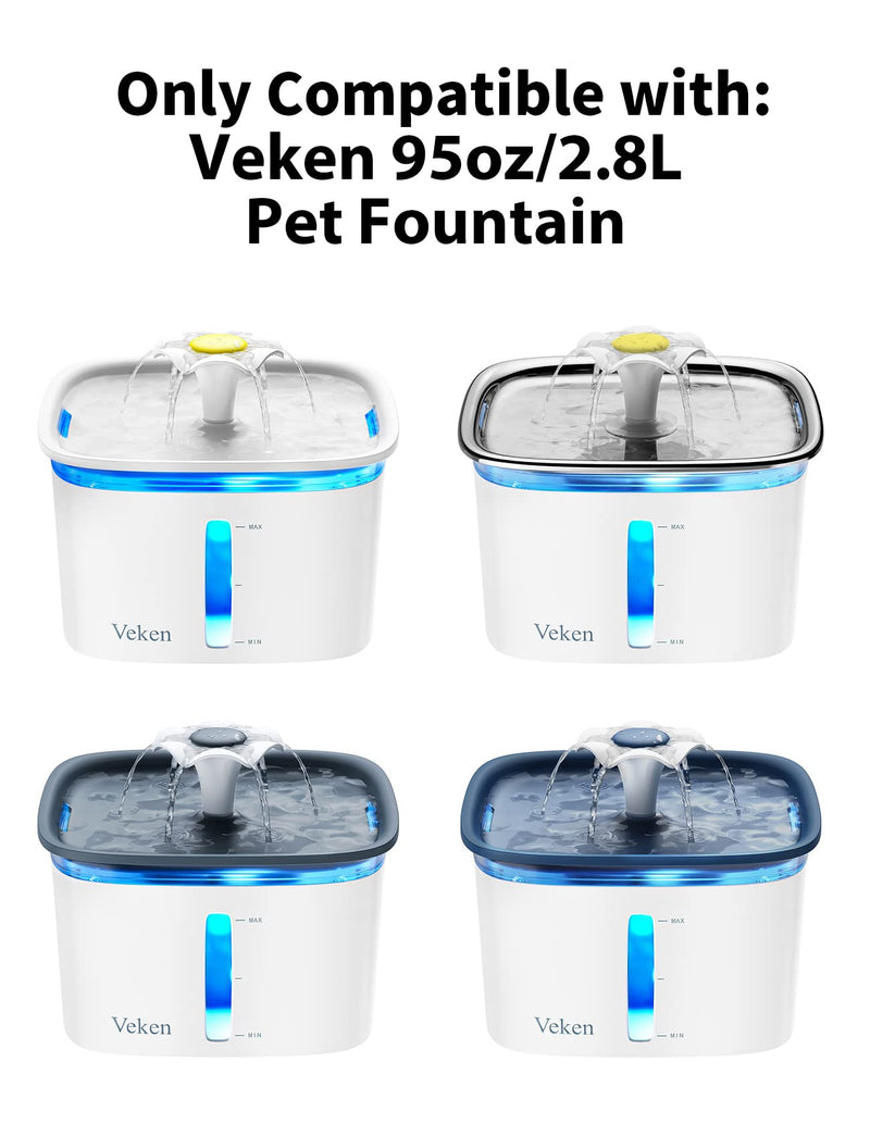 Veken Replacement Filters & Replacement Pre-Filter Sponges for 95oz/2.8L Automatic Pet Fountain Cat Water Fountain Dog Water Dispenser 16 Pack - BeesActive Australia