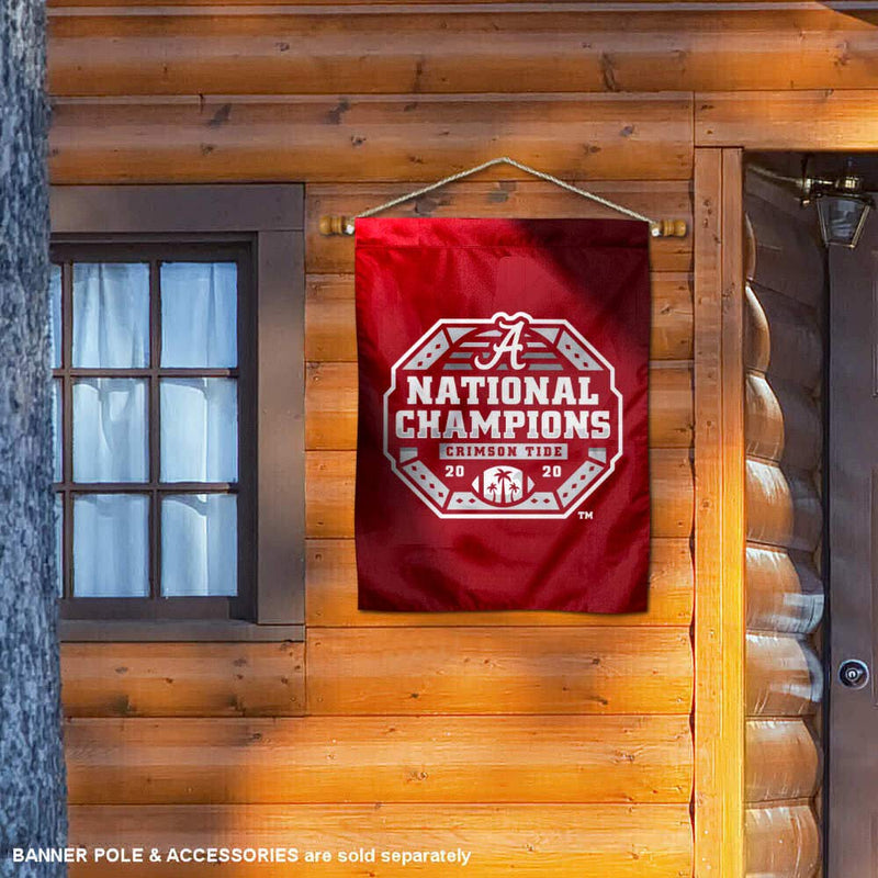 College Flags & Banners Co. Alabama Crimson Tide CFP Champions Official Logo Double Sided House Flag - BeesActive Australia