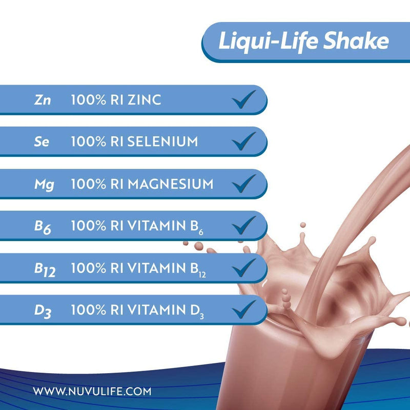 NuVu Life, Liquid-Life Shake. High Calorie, High Protein, Nutrient Rich Powdered Drink Mix for Weight Gain or Meal Replacement (Chocolate, 7 Sachets) Chocolate - BeesActive Australia