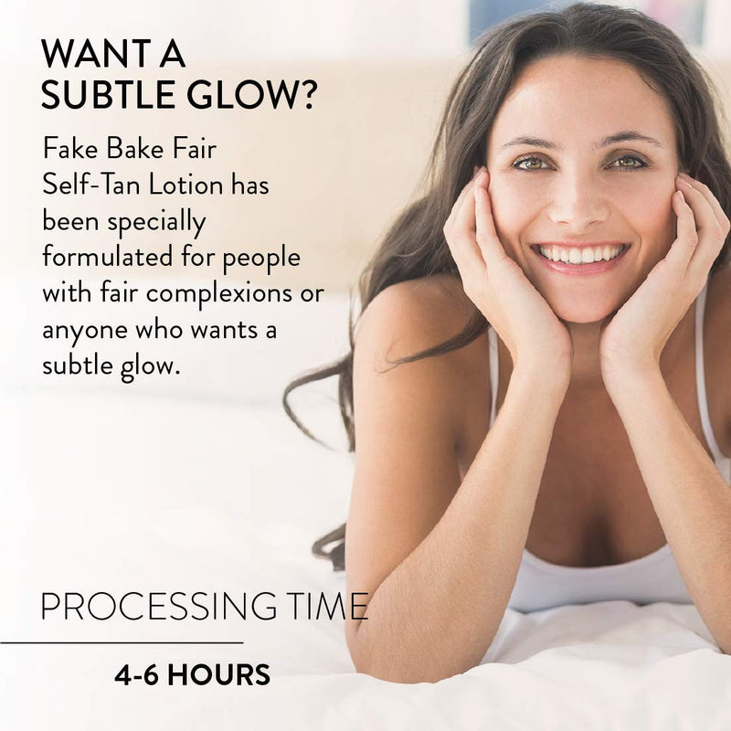 Fake Bake Fair Gradual Self-Tanning Lotion|Long-Lasting, Sunless Natural Glow For Fair Complexions | Includes Gloves For Easy Application | 6 oz - BeesActive Australia