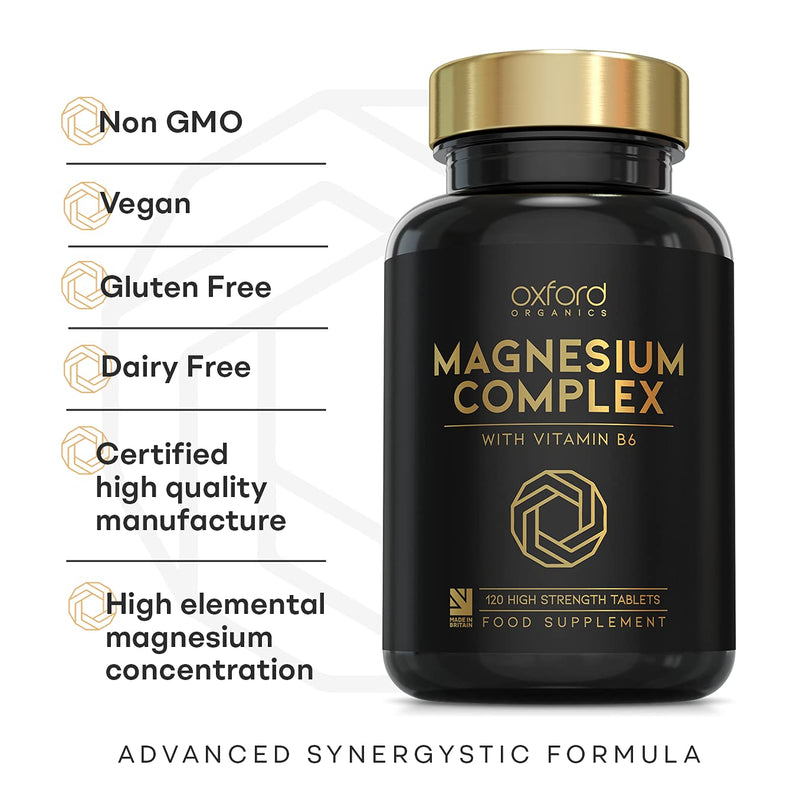 Advanced Vegan Magnesium Tablets | Magnesium Supplements for Restless Leg Syndrome Relief, Leg Cramps & Calm Sleep | Magnesium Citrate, Oxide & Vitamin B6 | UK Made Magnesium Supplement (120 Tablets) 120 Count (Pack of 1) - BeesActive Australia