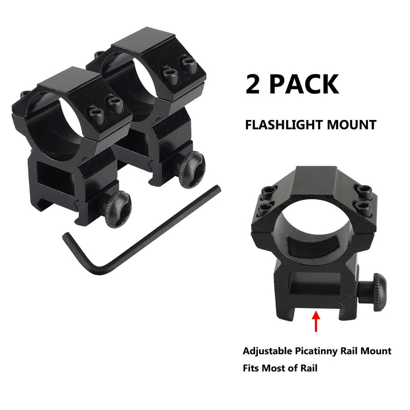 Weitars 1 Inch Scope Ring Offset for Flashlight Mounts Size Adjustable Light Mount Accessories (2 Pcs of Mount) - BeesActive Australia