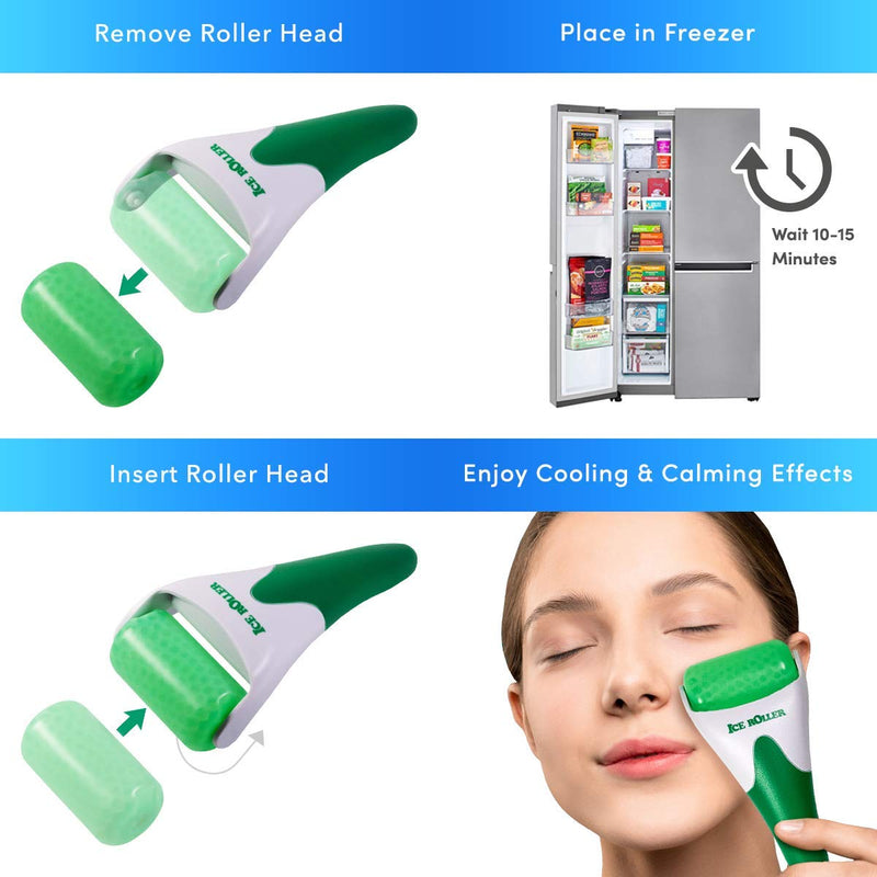 Productry Ice Roller Face Massager, Face and Eye Puffiness Relief, Facial Cold Rollers to Tighten Pores and Reduce Wrinkles, Natural Pain Relief - BeesActive Australia