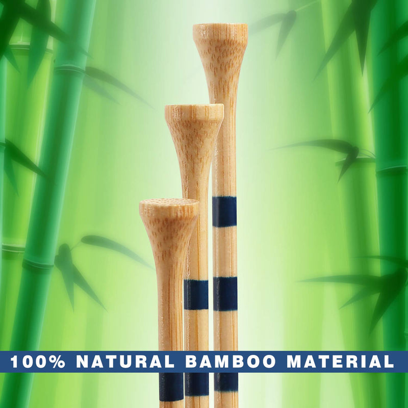 Champkey SDB Bamboo Golf Tees Pack of 120 (2-3/4" & 3-1/4" Available) - Friendly Biodegradable Material, More Durable and Stable Natural 2-3/4 Inch - BeesActive Australia