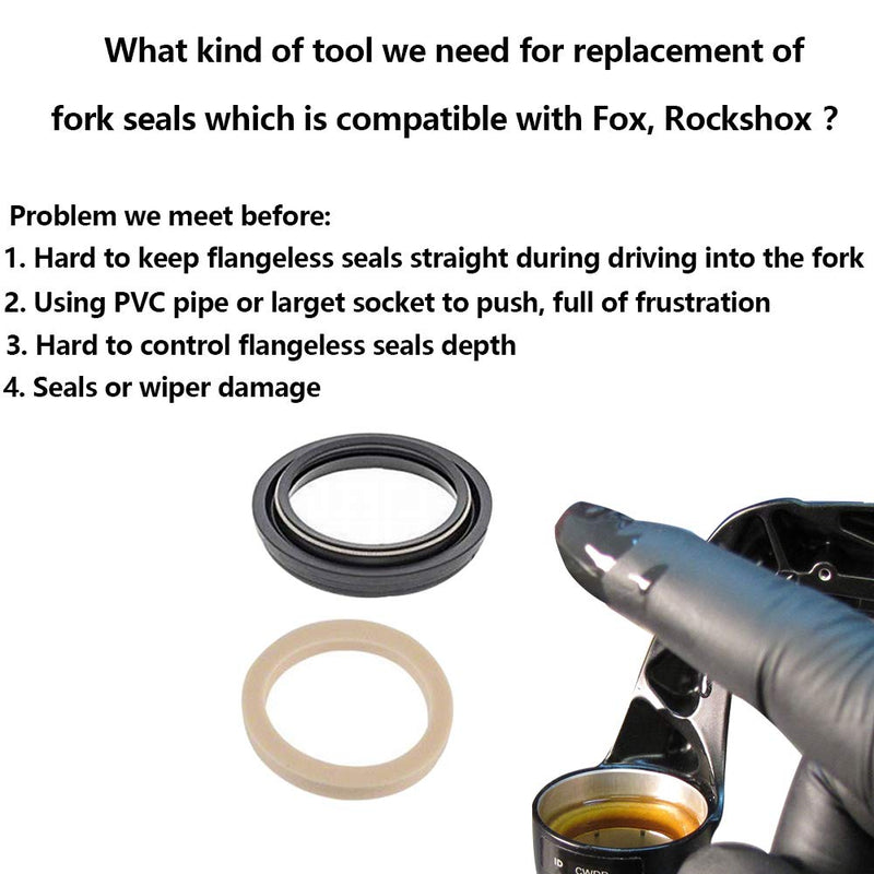 Dust Seal Installation Tool Fork Dust Seal Driver Dust Wiper Installation Tool Guide Compatible for Fox Rockshox Suspension Fork Lower Leg in 30mm 32mm 34mm 35mm 36mm 40mm Size 30 - BeesActive Australia