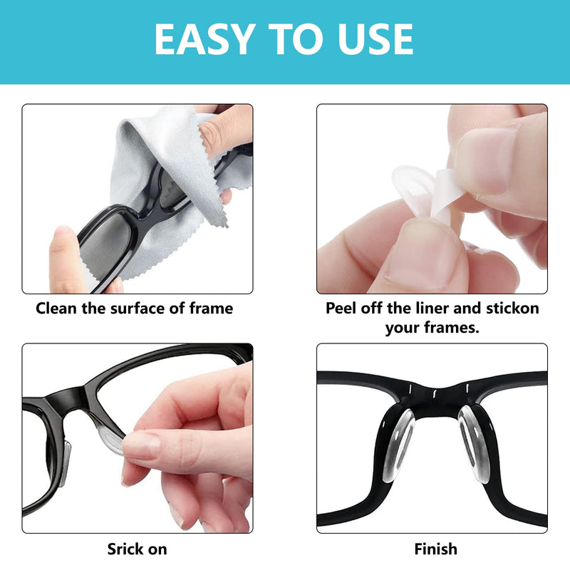 Nose Pads for Glasses Push Fit Stick on 10 Pairs Air Bag Nosepads Adhesive Eyeglass Nose Pad for Glasses Anti-Slip Soft Silicone Nose Pads Replacement Nose Pad for Glasses Eyeglasses Sunglasses - BeesActive Australia