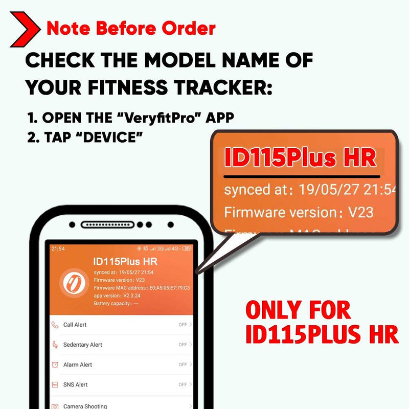 ZURURU Veryfitpro ID115Plus HR Replacement Bands for Veryfit Pro ID115Plus HR Fitness Tracker Smart Watch Blue-Black - BeesActive Australia