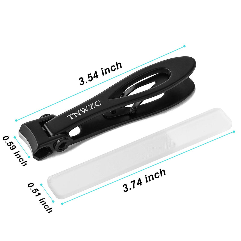 Fingernail Clippers，TNWZC Wide Jaw Opening Nail Clipper with Nano Nail File, Newest Toenail Clipper for Thick Nails, Suitable for Tough Nails/Adults/Men/Seniors(Black) Black - BeesActive Australia