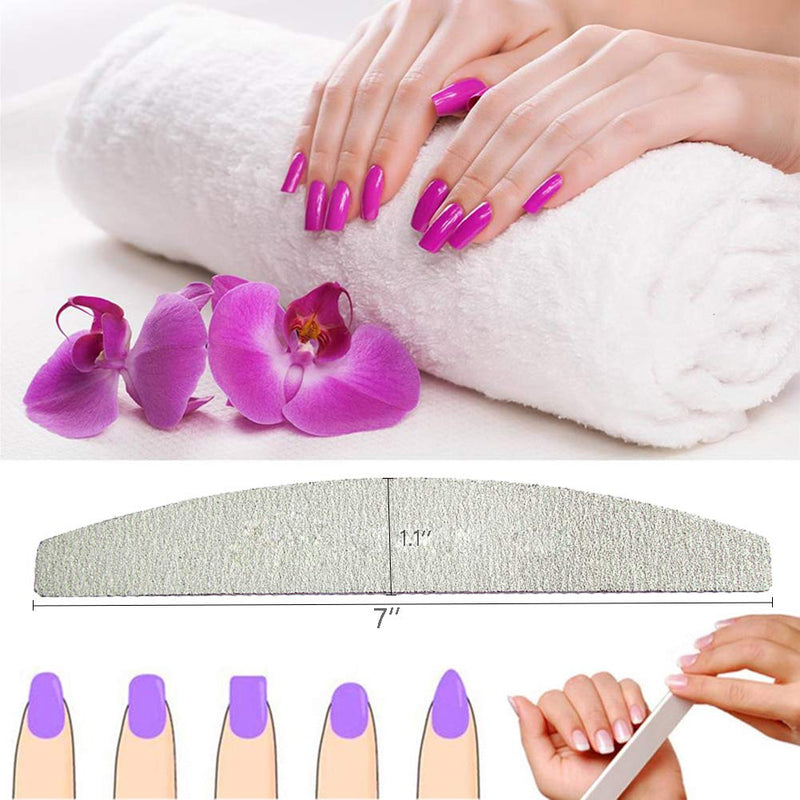 Nail Files Nail Buffer Fingernail File Emery Board 100 180 Grit Double Sided Bulk Salon Best Large Pack Professional Set Nail Boards Kit Quality Long Natural Lot Manicure Pedicure Beauty Tool Women Nail Files Emery Board 100 180 - BeesActive Australia